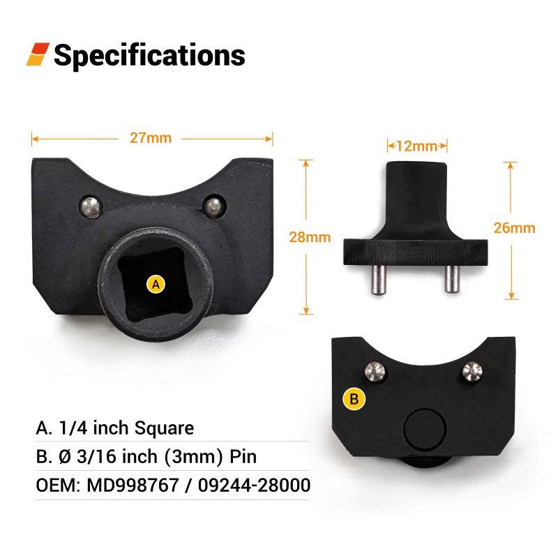 EWK Cam Timing Belt Tensioner Removal Tool Tension Pulley Wrench for Mitsubishi Hyundai - Image 2